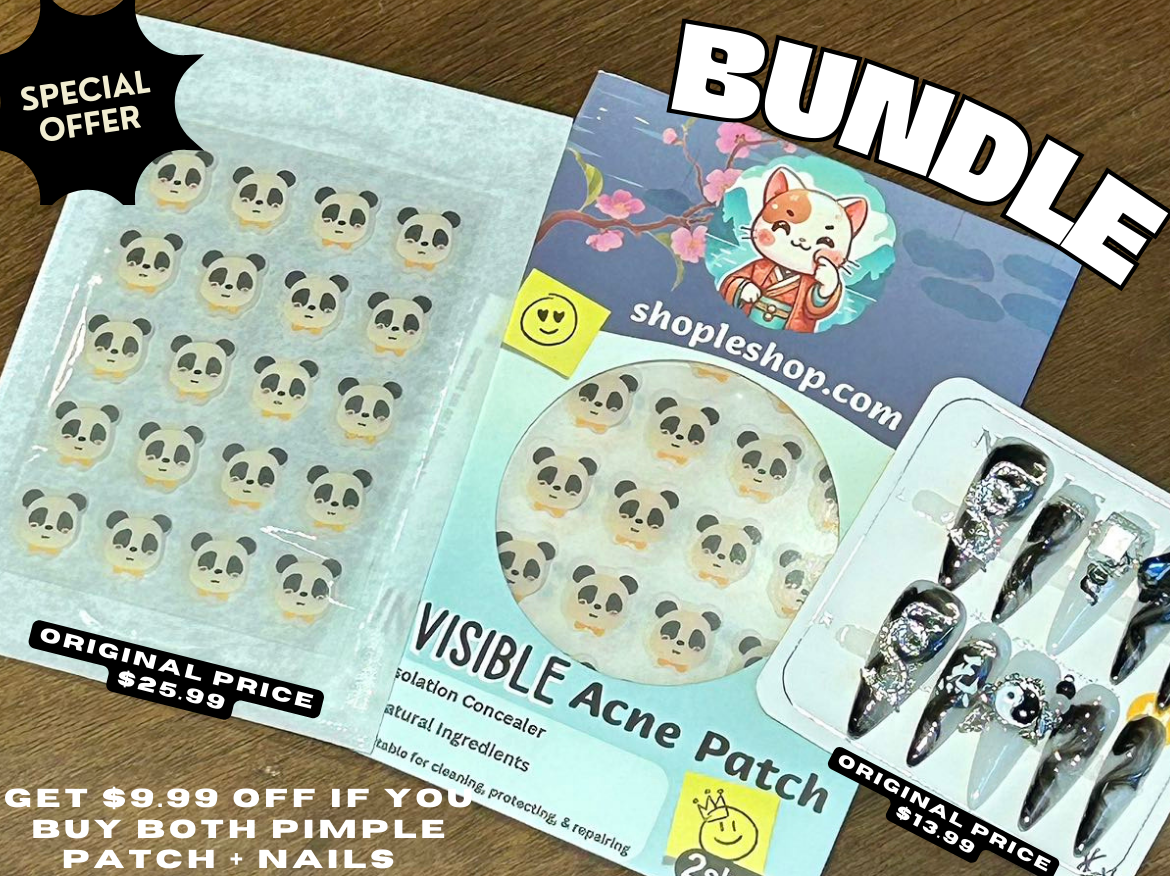 Bagua Tai Chi Long Teardrop Hand Painted Acrylic Press On Nails