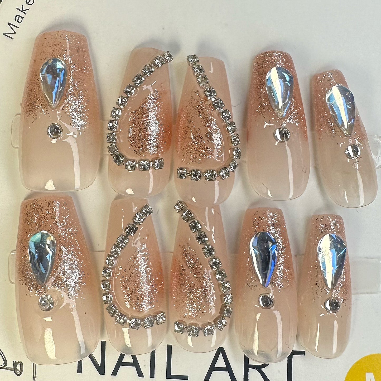 Love in the Before Century Medium Length Hand Painted Acrylic Press On Nails