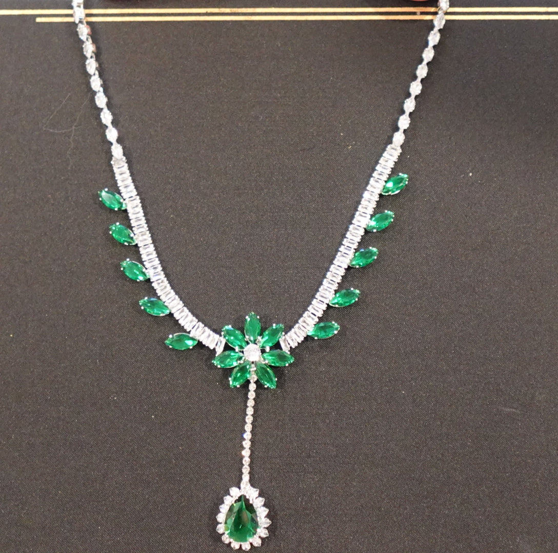 Emerald Bloom Diamond Necklace