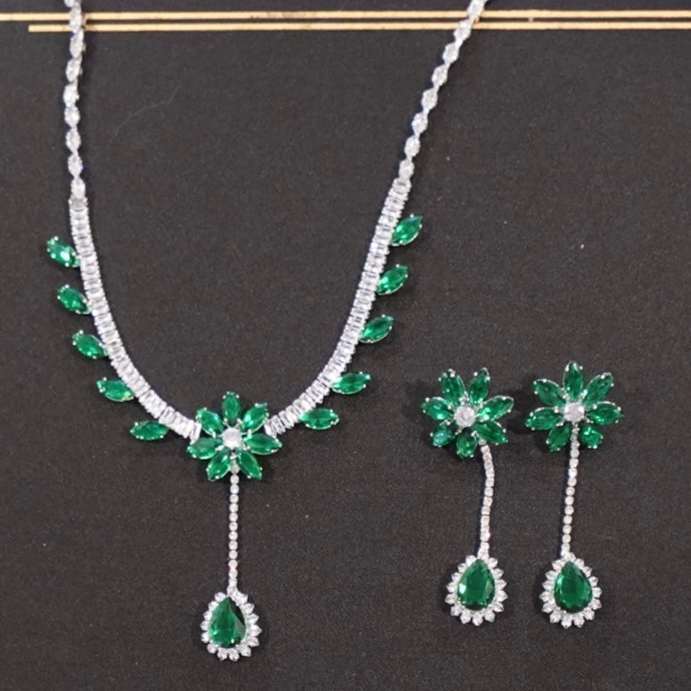 Emerald Bloom Diamond Necklace