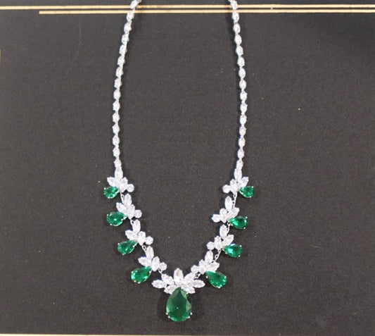 Emerald Teardrop Pendant Necklace