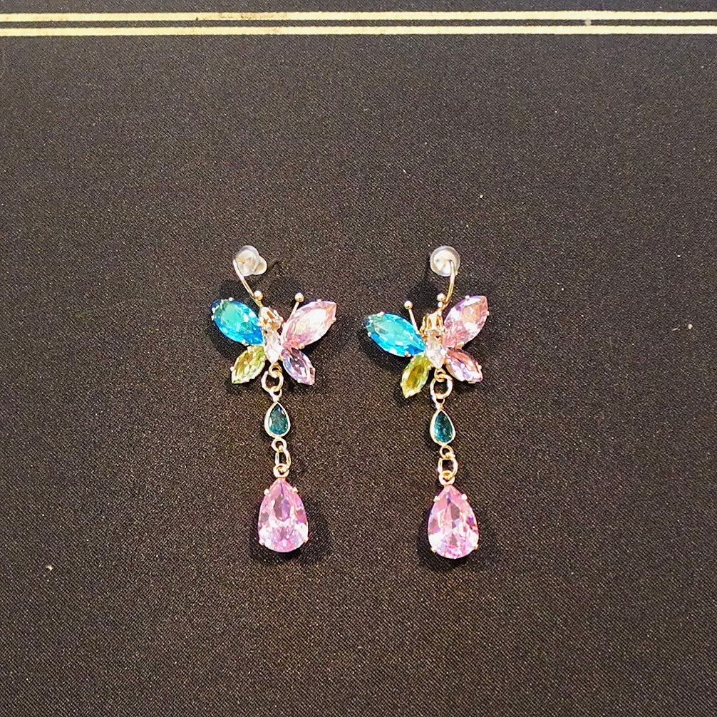 Fluttering Rainbow Butterfly Dazzle Earrings