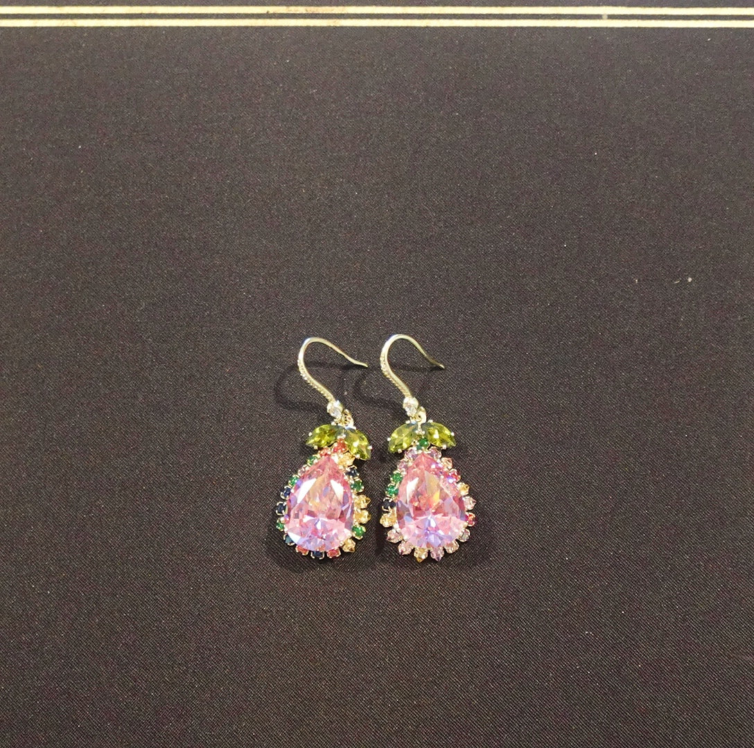 Peach Bloom Diamond Dazzle Earrings