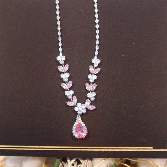 Blush Radiance Leaf Diamond Necklace