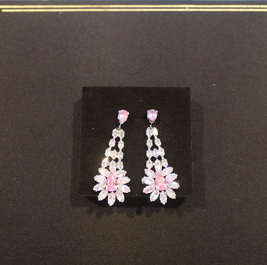 Rose Cascade Blossom Diamond Dazzle Earrings