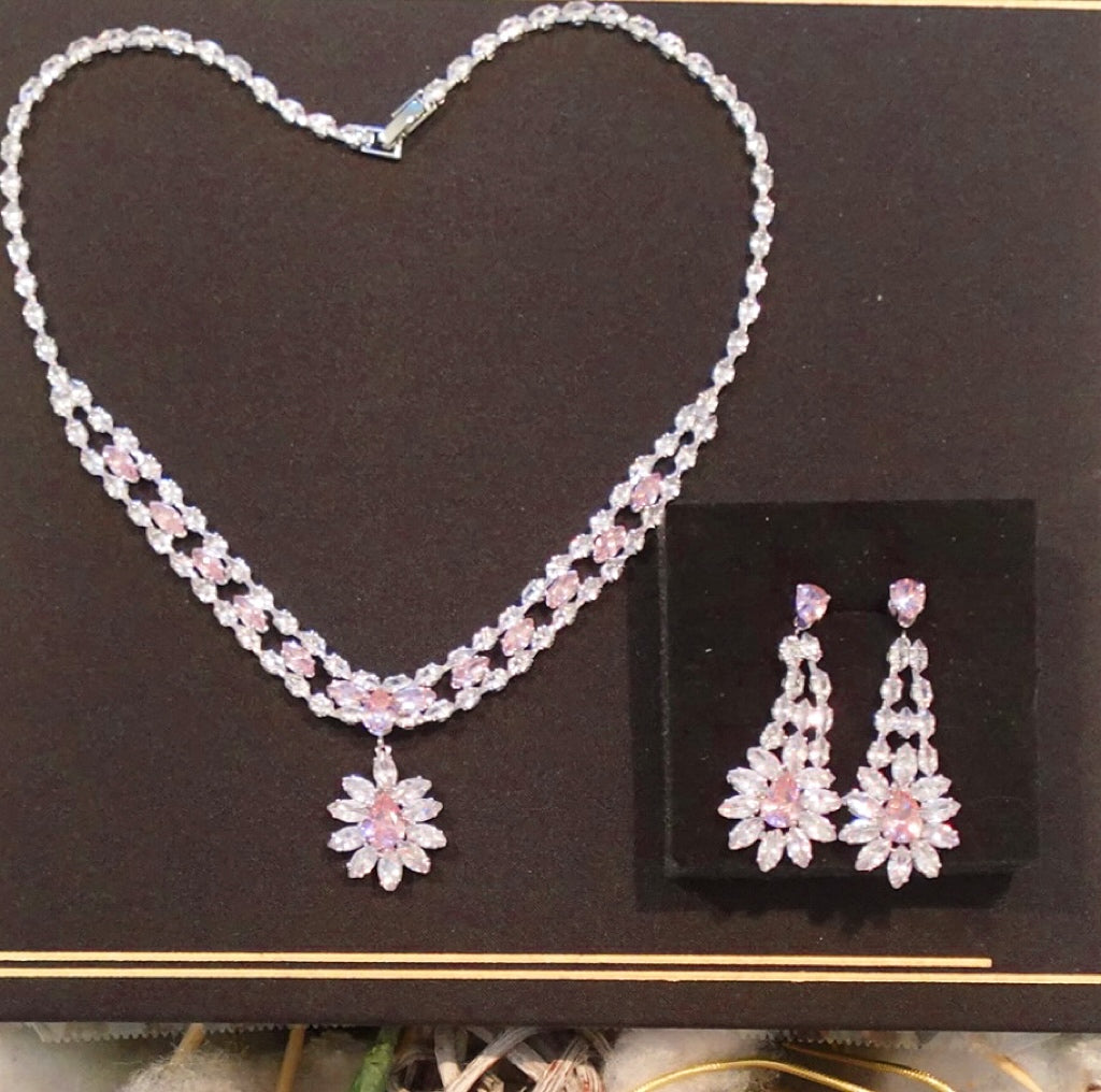 Rose Cascade Blossom Diamond Dazzle Earrings