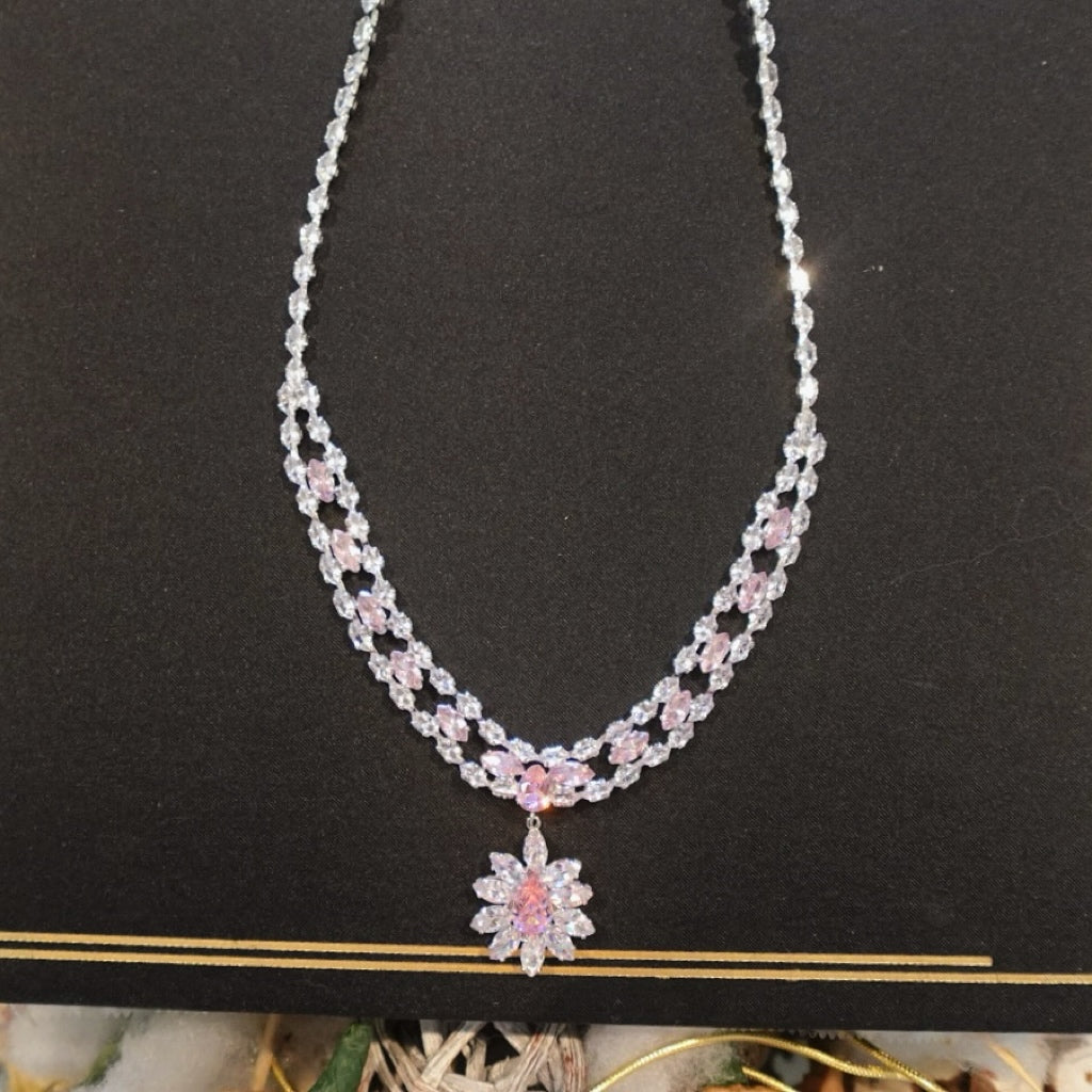 Blush Flower Diamond Necklace