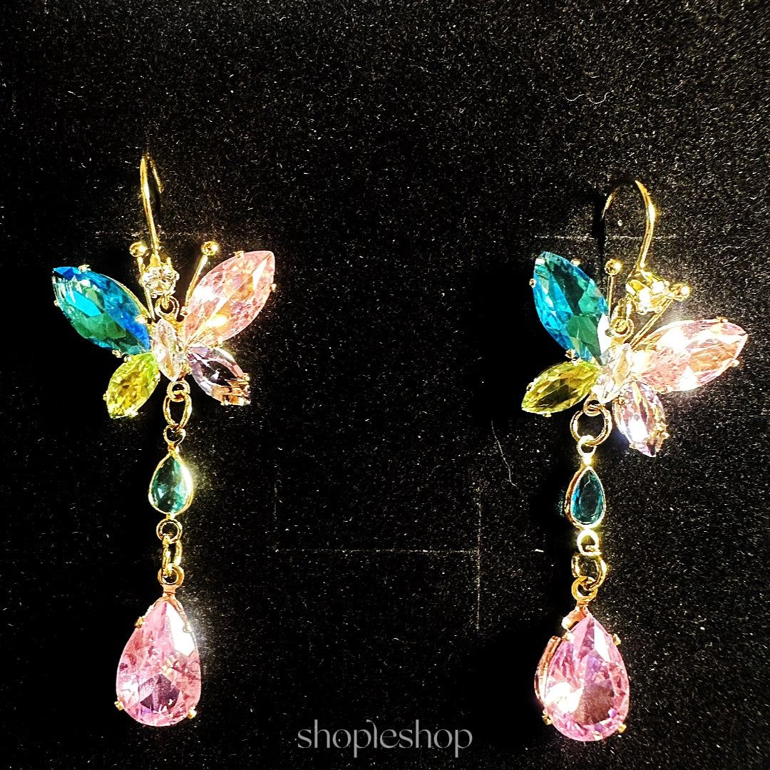 rainbow butterfly earrings